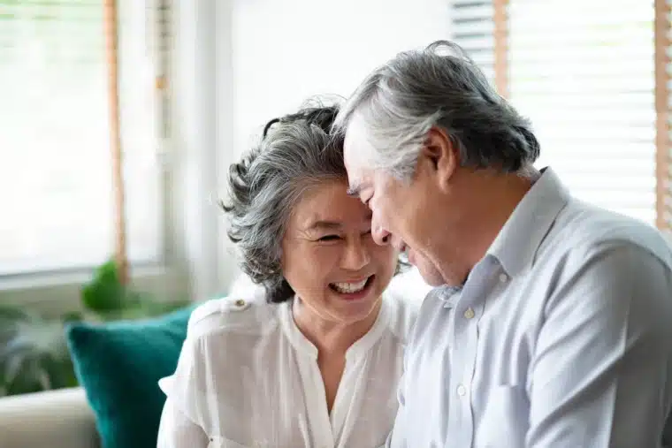 Older couple smiling together